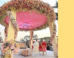 Circular Floral Dome Mandap - Langa Party Booking Rajasthan