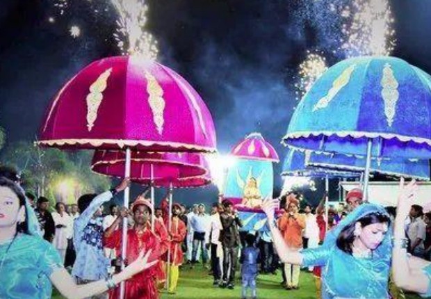 Illuminated Umbrella Procession - Langa Party Booking Rajasthan